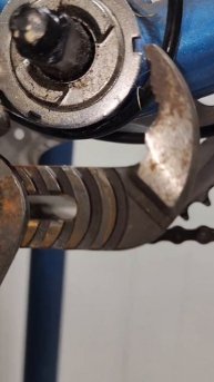 Bottom Bracket lockring tool made from channel lock pliers.