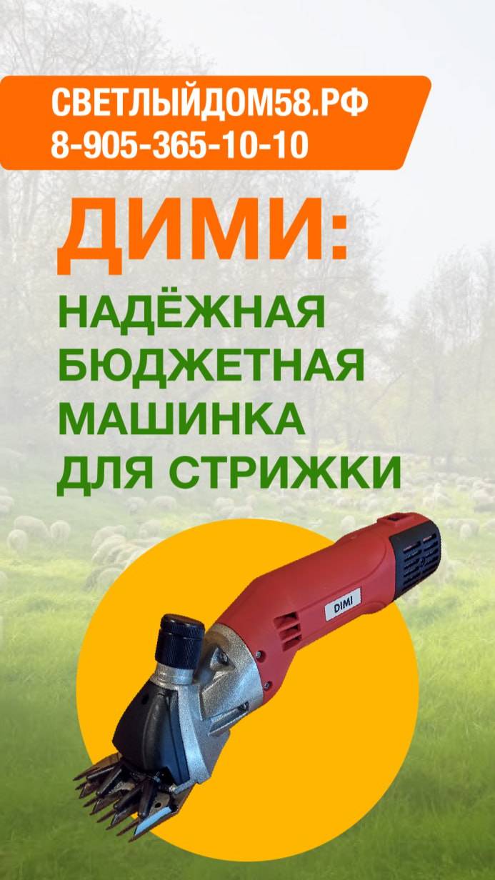 Бюджетная и надежная машинка для стрижки овец Дими от проверенного продавца Светлыйдом58.рф