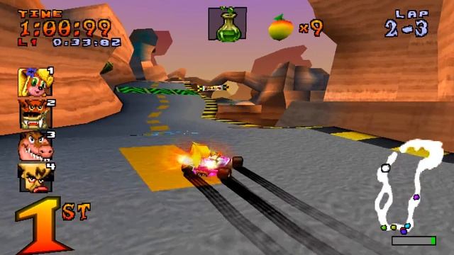 CTR Walkthrough - Dingo Canyon Trophy Race - Part 14 {HD}