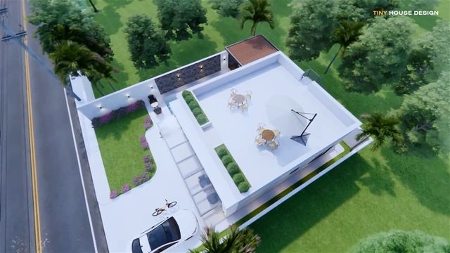 Simple House Design | Relaxing House Design | 8m x 9m with swimming pool