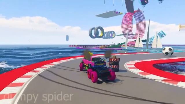 GTA V MEGA RAMP VS CARS, BIKES, PLANES FRANKLIN WITH SPIDERMAN ARMY TRIED IMPOSSIBLE CHALLENGE#gta5