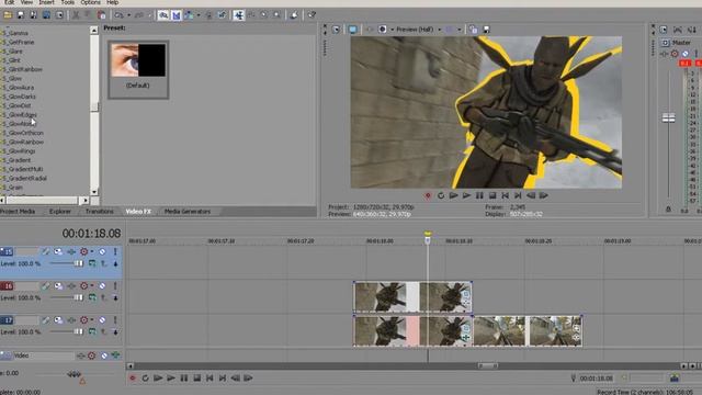 [Sony Vegas Pro Tutorial] how to make Stroke sketch and edge light