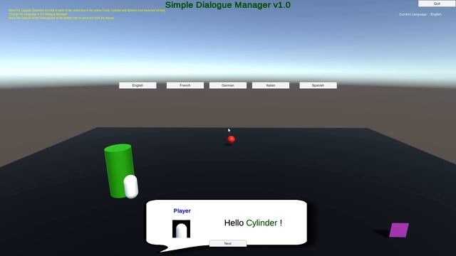 Simple Dialogue Manager - v1.0 [Demo #1 - English Language]