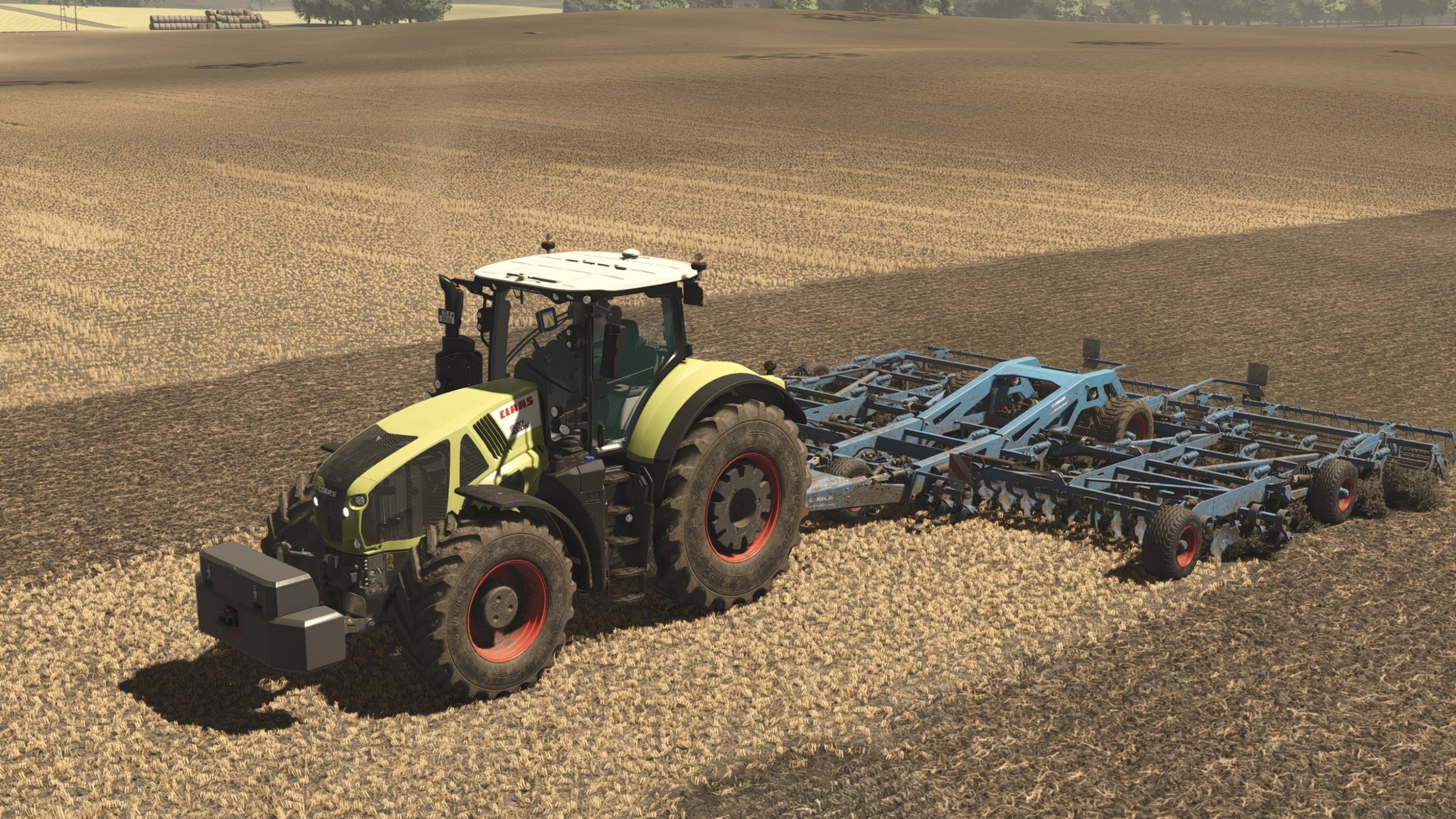 Farming Simulator 25 / Карта Zielonka / Дискование стерни Claas Axion 920 [ 4K ]