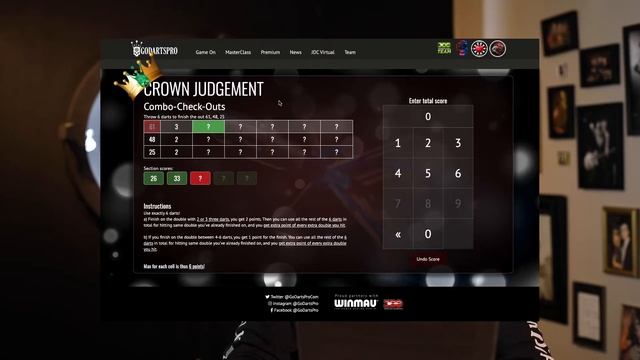 Crown Judgement - the ultimate darts assessment training game