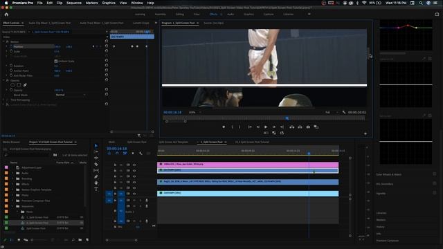 How to Create a Split Screen Video Effect in Adobe Premiere Pro (Video Editing Tutorial)