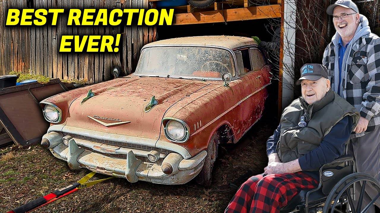 Дедушкин Chevy Bel Air 1957 года чистится впервые за 52 года! ｜ Лучшая реакция за всю историю