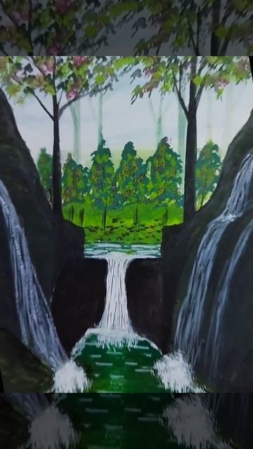 #waterfall #watercolour #painting #short #shorts