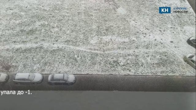 В Курске идет снежный дождь