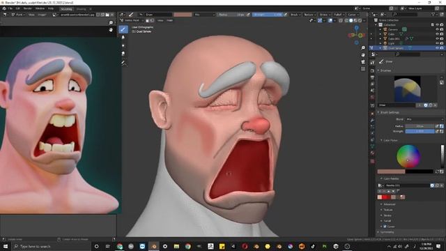 Blender Face Sculpting [stylized] [timelapse