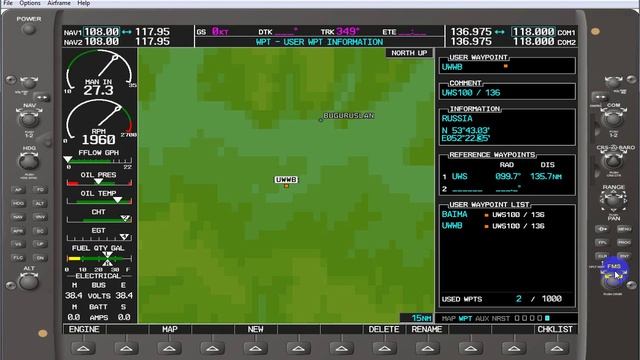 DA40 NG / Видео 9.1. Планирование полета. Создание WPT и FPL (часть 1)