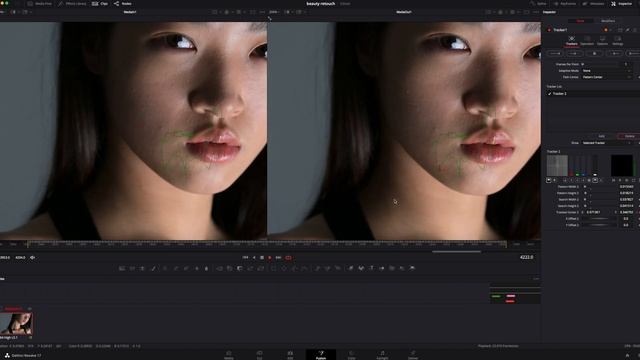 beauty retouch with davinci resolve timelapse