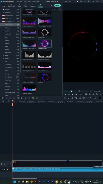 Audio Visualizer Effect In FIlmora Pro #shorts