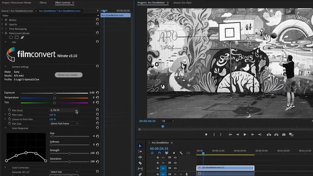 How to apply a film stock in FilmConvert Nitrate for Adobe Premiere Pro
