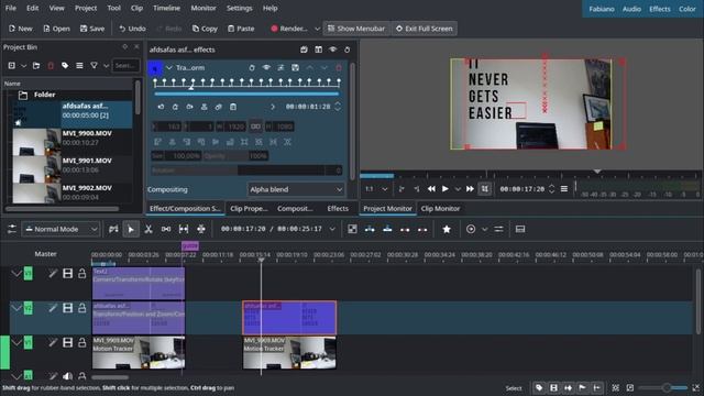 Trying to Track Text for 3D movement (kinda of) |KDENLIVE TUTORIAL|