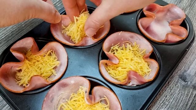 Яичница с ветчиной и сыром, запеченная в духовке_ простые идеи для завтрака и не только.