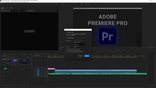 How To Auto Transcribe Premiere Pro 2022