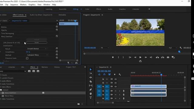 Warp Stabilize Footage Automatically in Premiere Pro