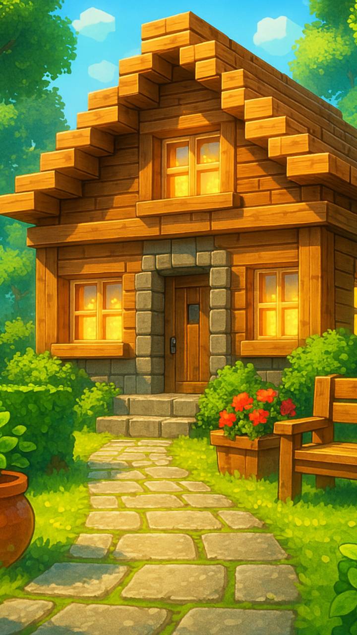 🌿 Уютный дворик своими руками! 🏡 | Minecraft Shorts