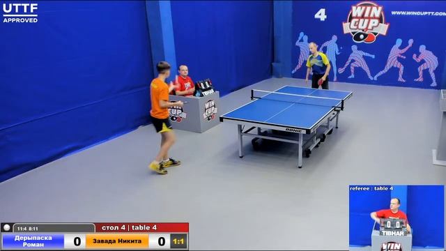 11:30 Дерыпаска Роман 3-1 Завада Никита  стол 4  Юг-1  23.08.2020