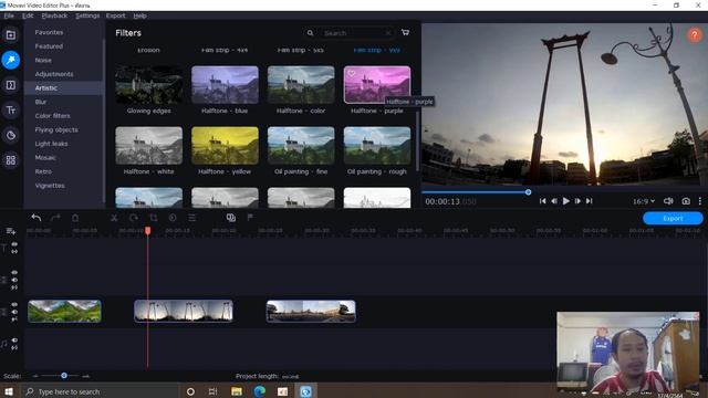 สอนทำภาพ แนวHalf Tone ใน Movavi video editor plus 2021