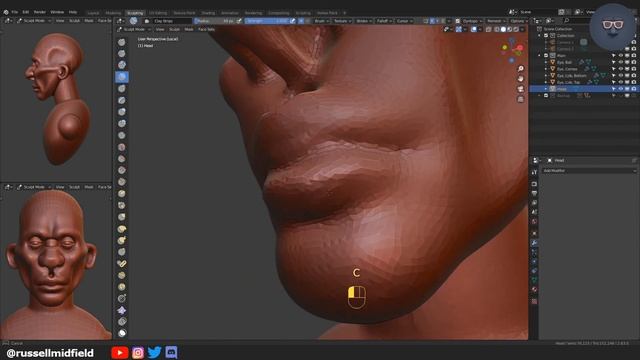 Blender 2.8 Sculpting Timelapse - Character Bust