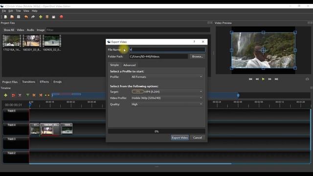 Simpan dan Ekspor Project Editing di OpenShot