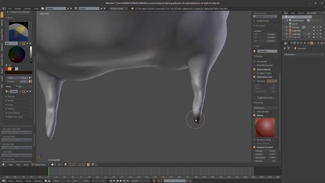 Pikachu in Tim Burton Style Blender Sculpt Timelapse