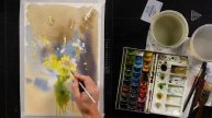 Букет полевых цветов. Акварелью рисует Сергей Курбатов. Отрывок курса-марафона "Среди цветов".