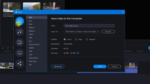 Cara Menyimpan dan Mengekspor Project Video di Movavi - Editing Video Cepat
