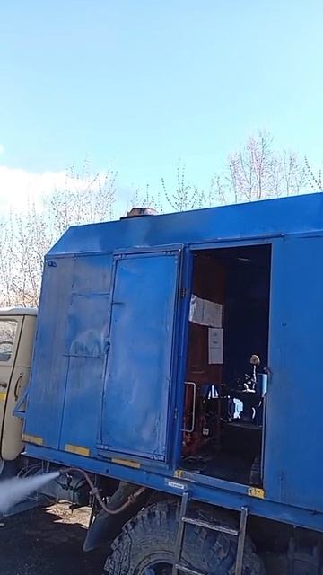 Работа паровой установки  ППУА на шасси Урал