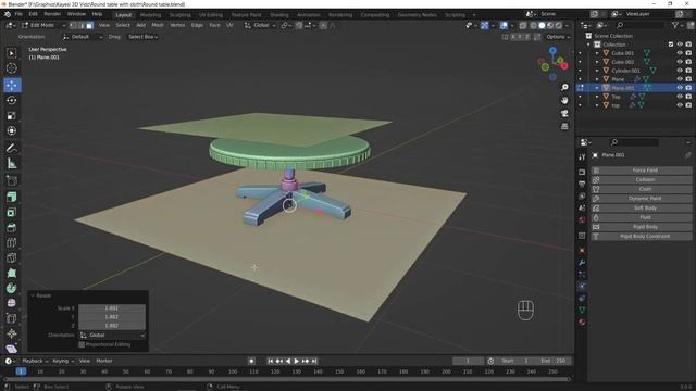 Round table with cloth on it | Blender tutorial