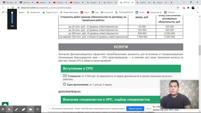 сео-разбор ресурса с сро