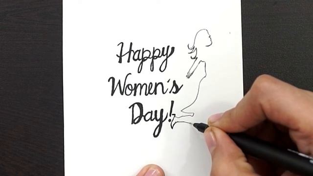 Happy Women's Day Writing In Style || Write Women's Day In Calligraphy || Lettering