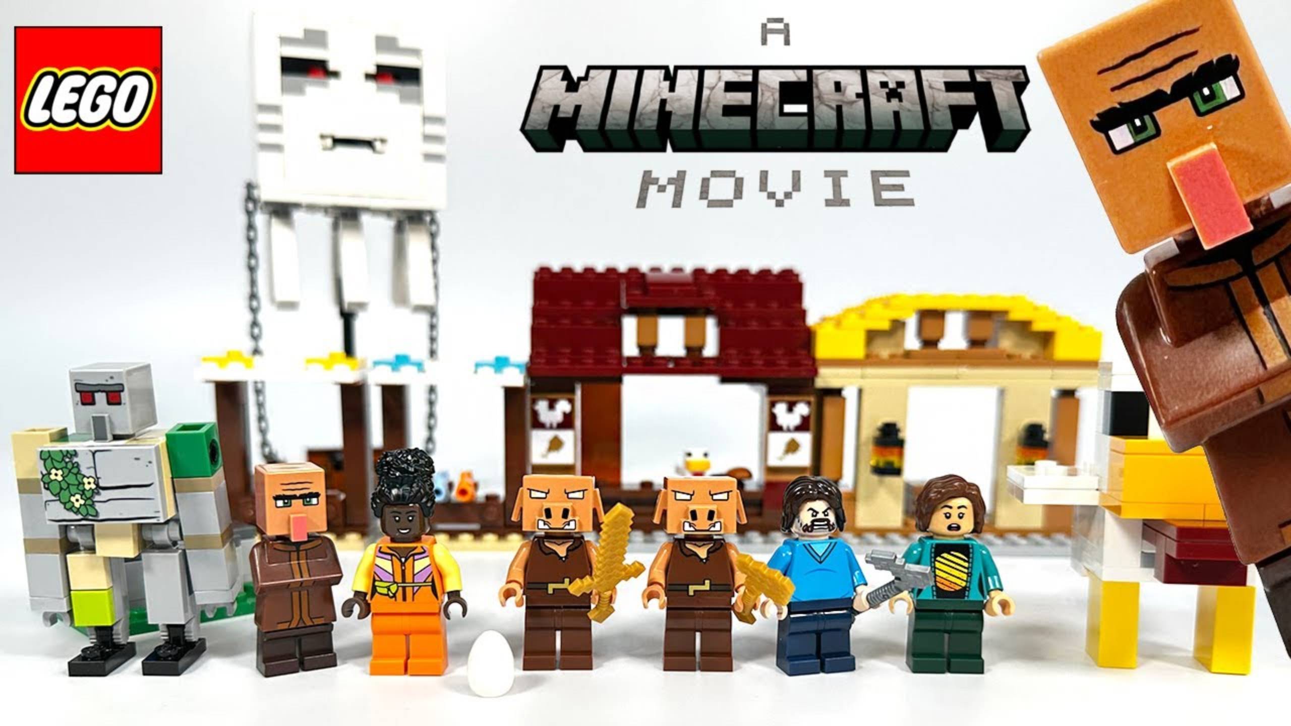 РАСПАКОВКА набора LEGO The Ghast Balloon Village Attack по мотивам фильма Minecraft