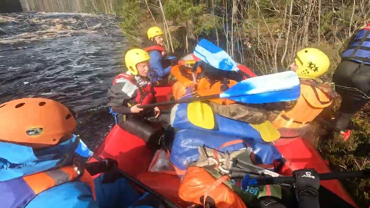 Прохождение порога Кеняйкоски р. Шуя по высокой воде