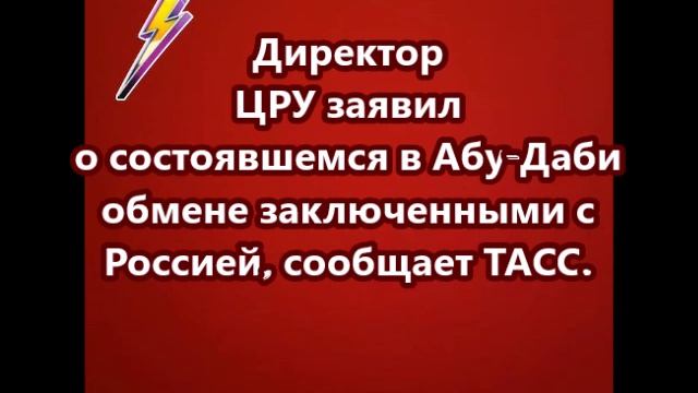 Директор ЦРУ заявил о состоявшемся в Абу-Даби обмене заключенными с Россией.