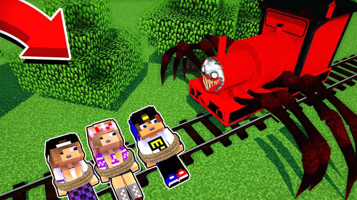 ПОЕЗД ПАУК и ПОЕЗД ПОЖИРАЕЛЬ Choo Choo Charles в МАЙНКРАФТ ДЕВУШКА ВИДЕО ТРОЛЛИНГ MINECRAFT Евгенбро