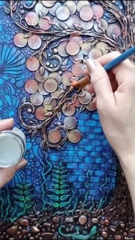 Покрываю картину лаком