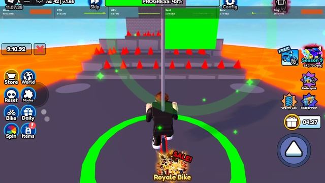 играю в игру Обби но ты на велосипеде 2 Часть