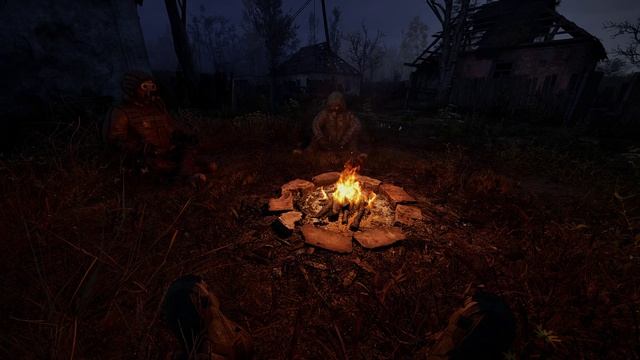 Греемся у костра в деревне новичков..
S.T.A.L.K.E.R. 2_ Сердце Чернобыля