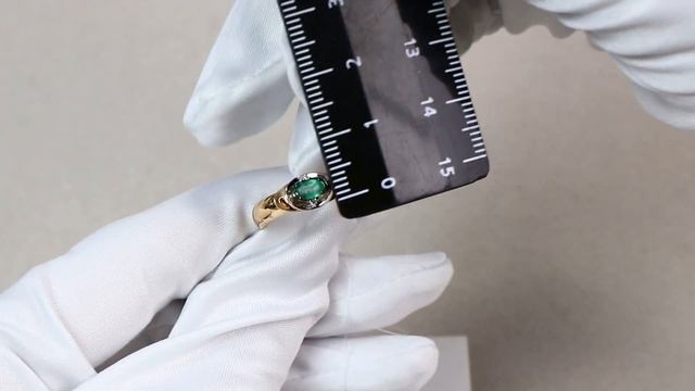 Золотое кольцо КЮЗ Del'ta с бриллиантом и изумрудом DБР311473