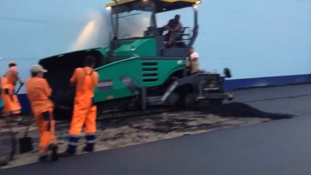 Мианстрой, работы по укладке асфальта
