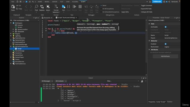 59. Table Values and For i, v Loops