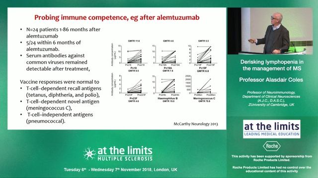 Professor Alasdair Coles - 'Derisking lymphopenia in the management of MS'