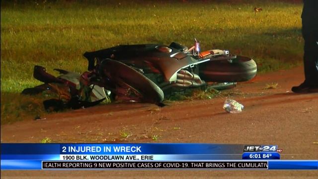Late night motorcycle accident sends two people to the hospital