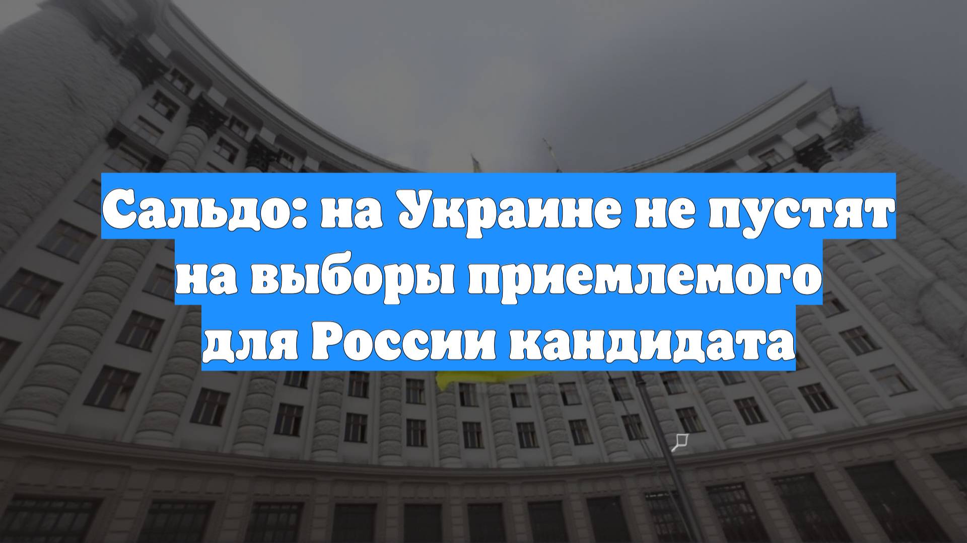 Сальдо: на Украине не пустят на выборы приемлемого для России кандидата