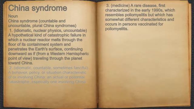 What does China syndrome mean?