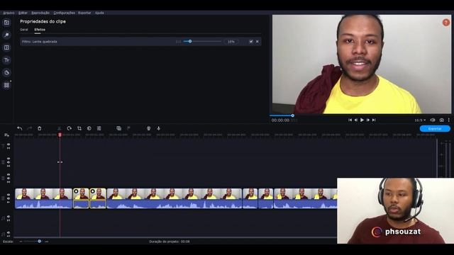 Como fazer efeito GLITCH no MOVAVI VIDEO EDITOR PLUS 2022
