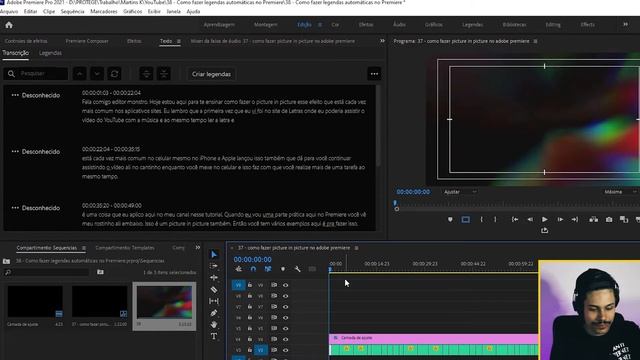 Como colocar LEGENDAS AUTOMÁTICAS da forma certa no Adobe Premiere